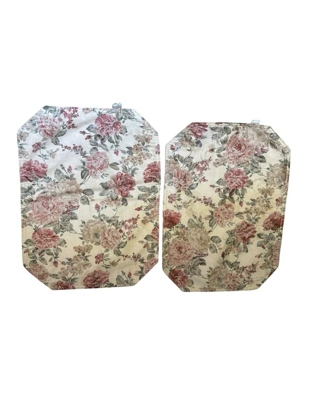Vintage Fabric Floral Placemats Shabby Chic Country Cottage Set Of 8